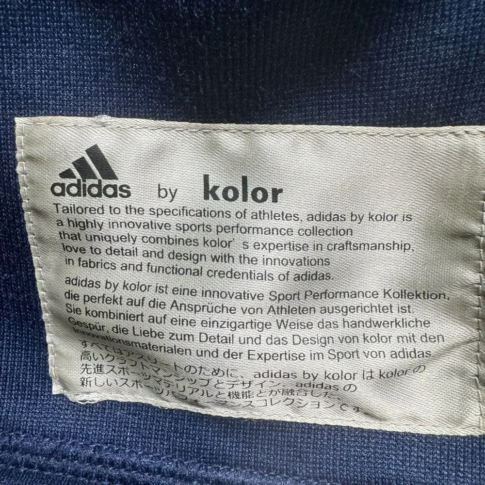 Adidas x Kolor Colab Jacket Mens XL Blue Climaheat Hoodie Full Zip‎ Silver Metal
